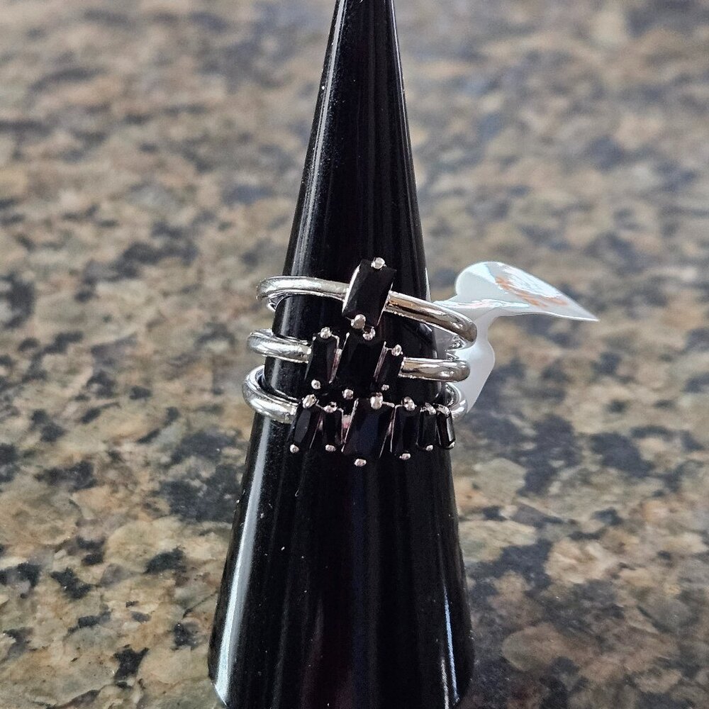 Bomb Party RBP5412 "Wonderstruck" Black Onyx Cubic Zirconia Sz 6